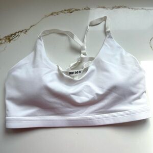 Nike white sports bra Large